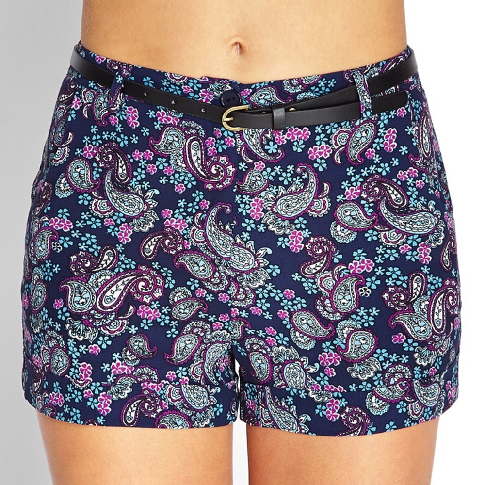Forever 21 high waisted paisley shorts